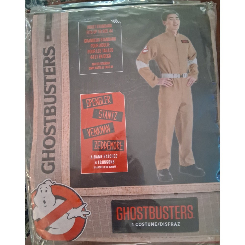 Ghostbusters Adult Standard Costume Jumpsuit Belt & Patches Fits to Size 44